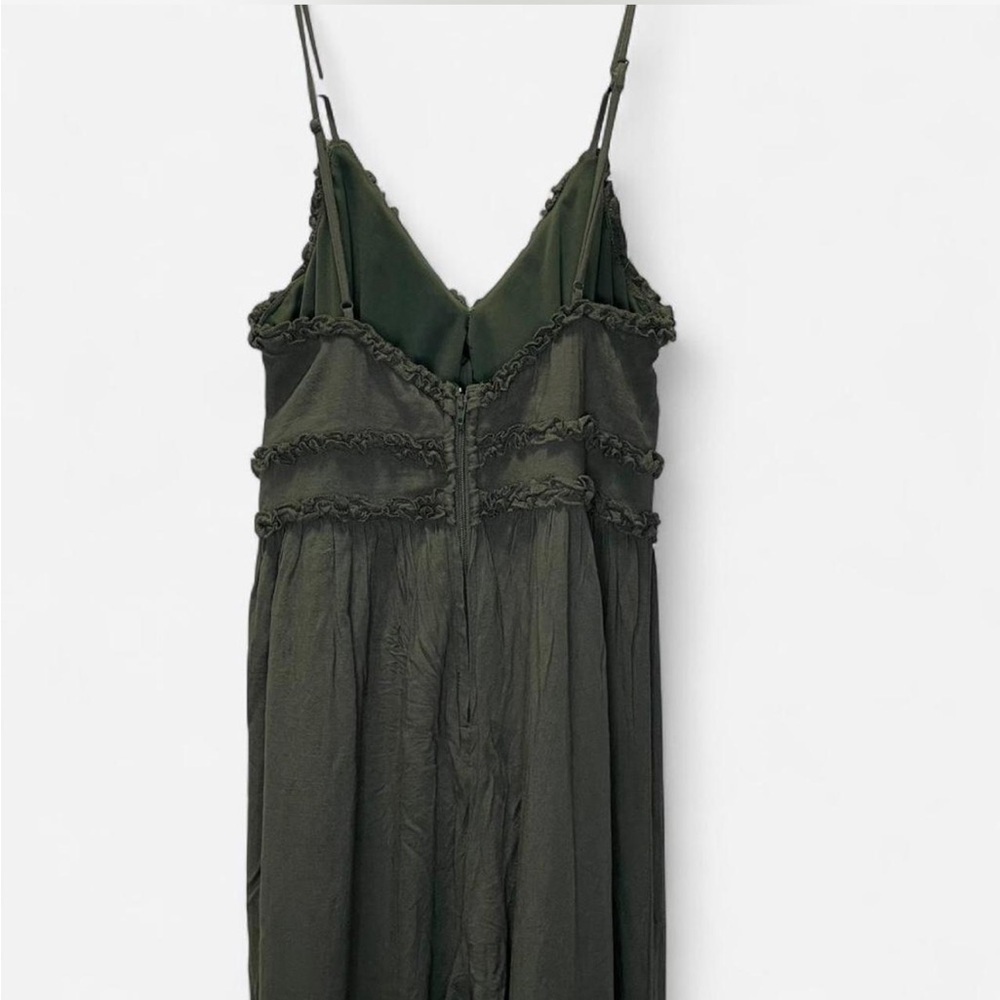 Miami Olive Jumpsuit with Lace Accents - Picture 5 of 6